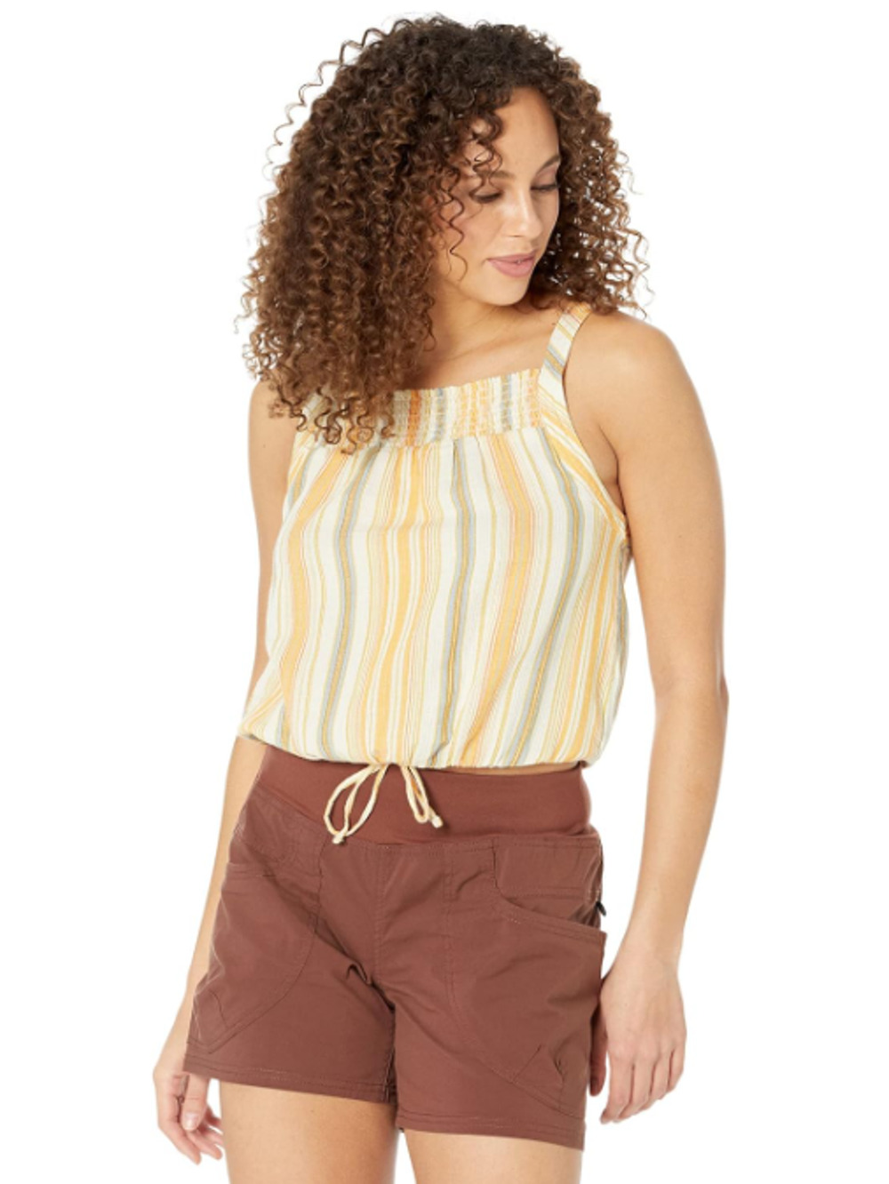 PRANA Women's Little Palm Cami Top XS Golden Hour Stripes Sleeveless NWT